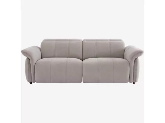 HABITAT - Canapé 3 places relax électrique en suédine - Gris clair - Design by Joly Design - Brinda