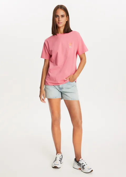 T-shirt met print el sol roze (ROS.VIN)