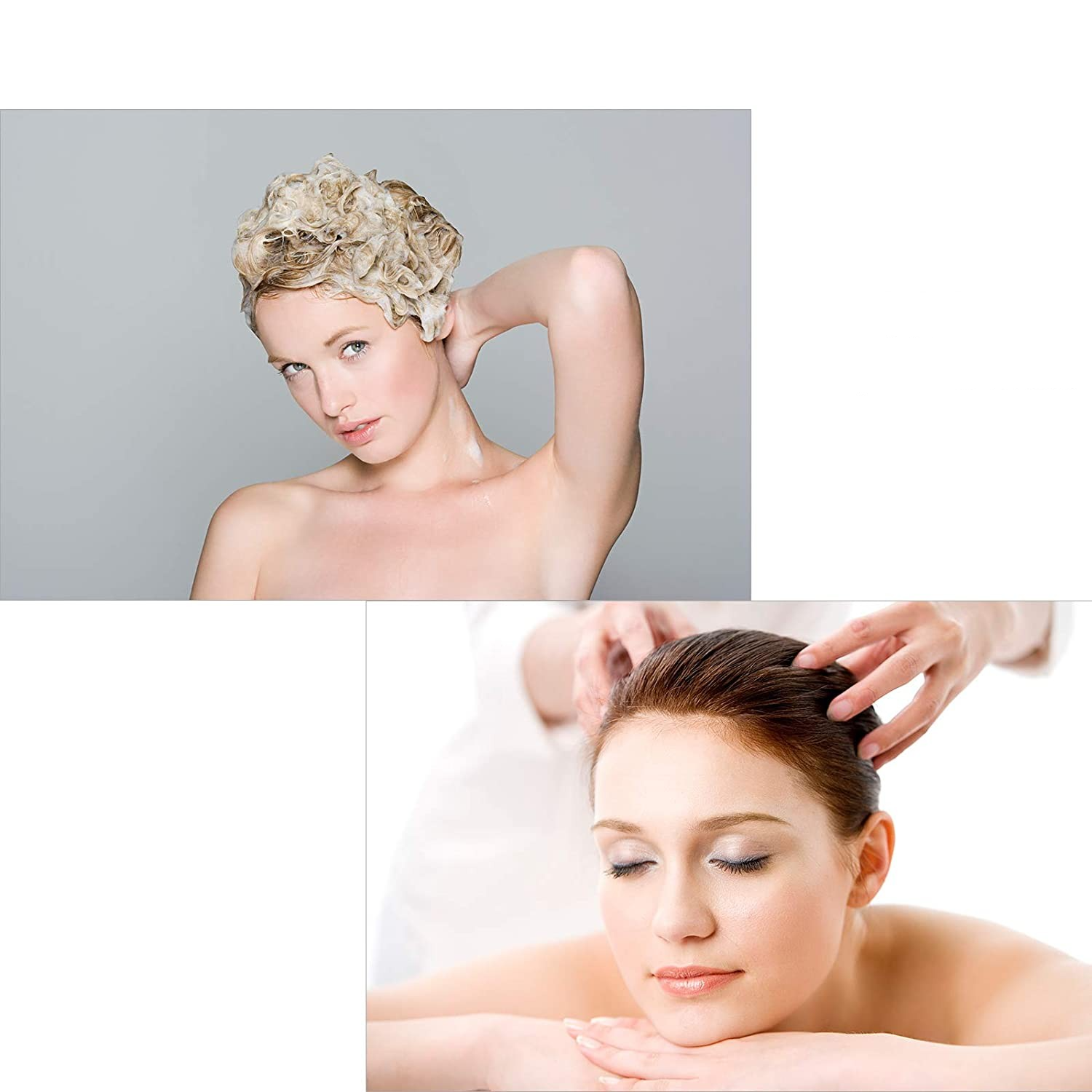 (Ø8cm) Silikon Kopfhaut Massage Bürste Shampoo Scalp Massager - Schwarz