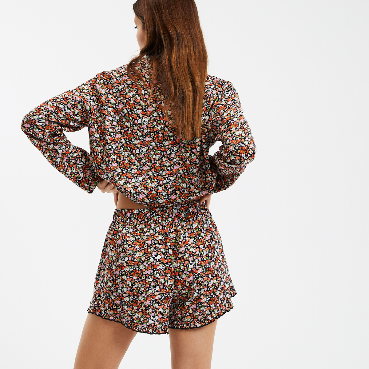 COLEÇÃO LA REDOUTE<br>Shorts de pijama de manga comprida com estampa floral