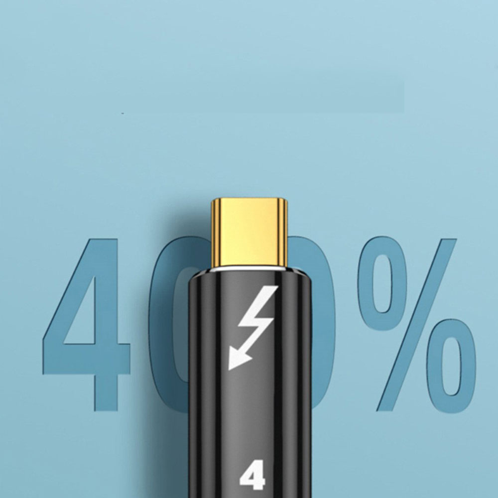 (1m) 100W USB C auf USB C Ladekabel Thunderbolt 4 Nylon Datenkabel 8K Monitor-Verbindungskabel 40 Gbit/s - Schwarz