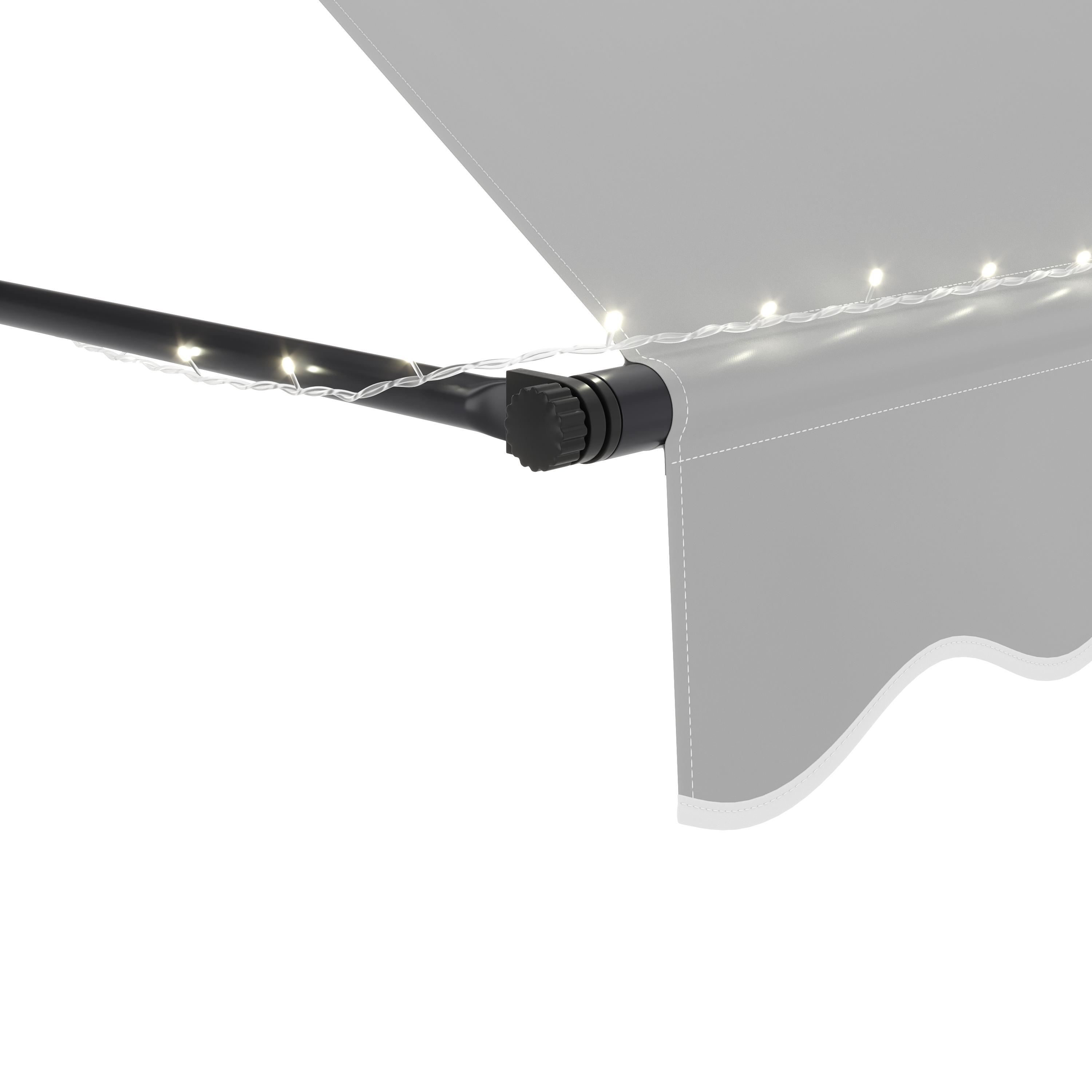 Balkonmarkise mit LED 300 x 150 cm grau