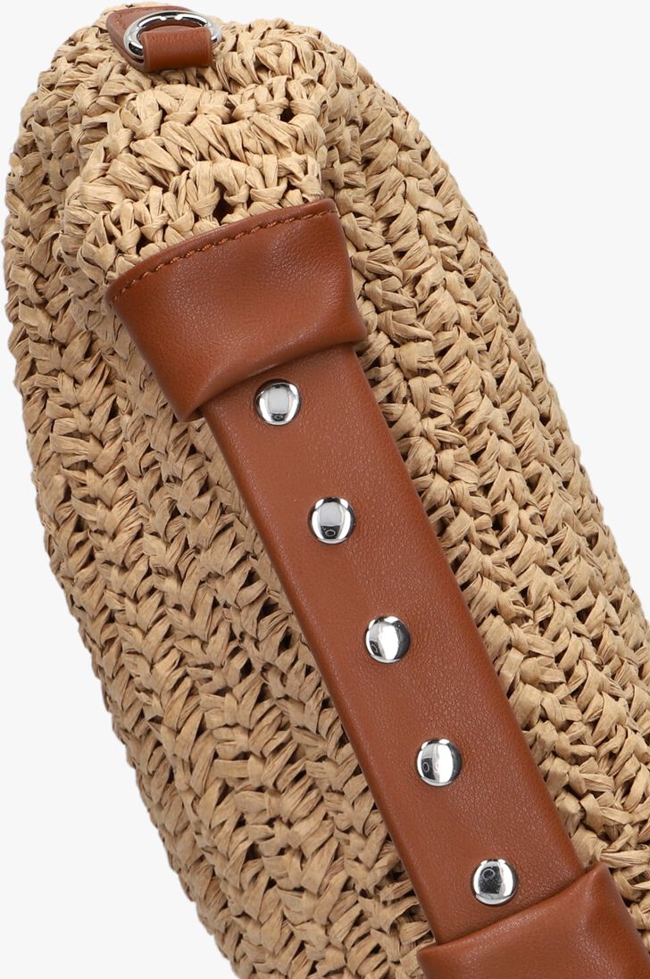 bruine núnoo schoudertas dandy raffia
