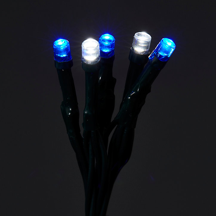 Guirlande lumineuse LED intérieure et extérieure multicolore câble vert 8 fonctions 24,2 m