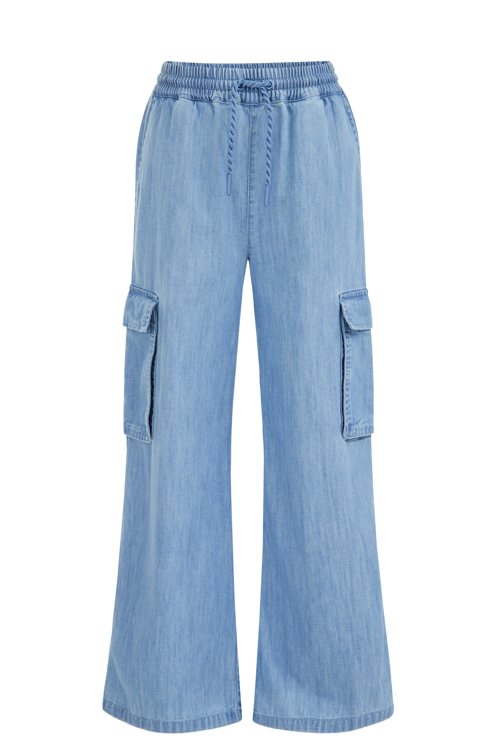Meisjes wide leg cargobroek Blue Ridge Blauw