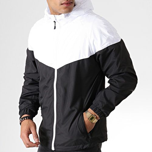 Coupe Vent Capuche TB2107 Noir Blanc