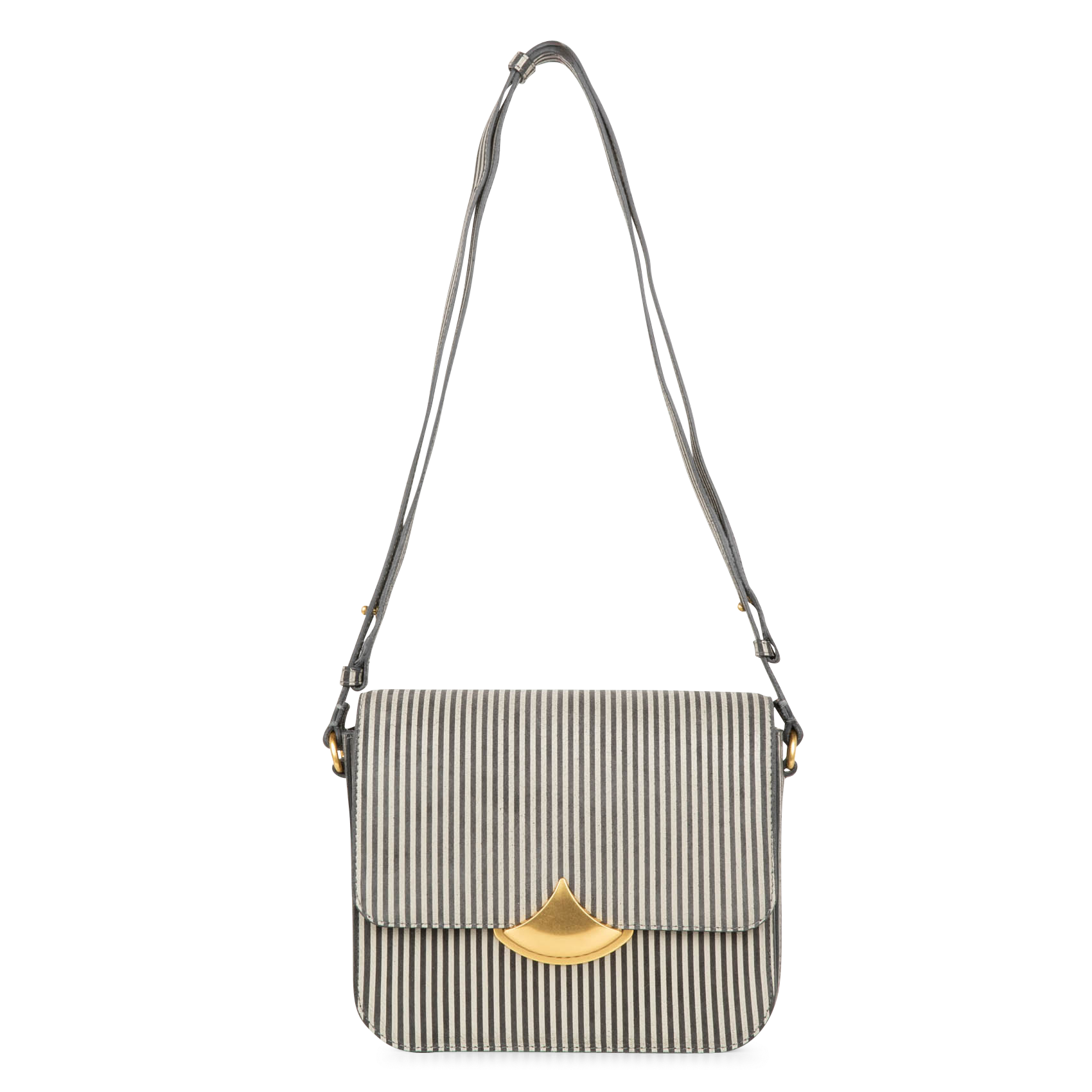 DIVILUZ - Sac bandoulière rayé en cuir | Noir