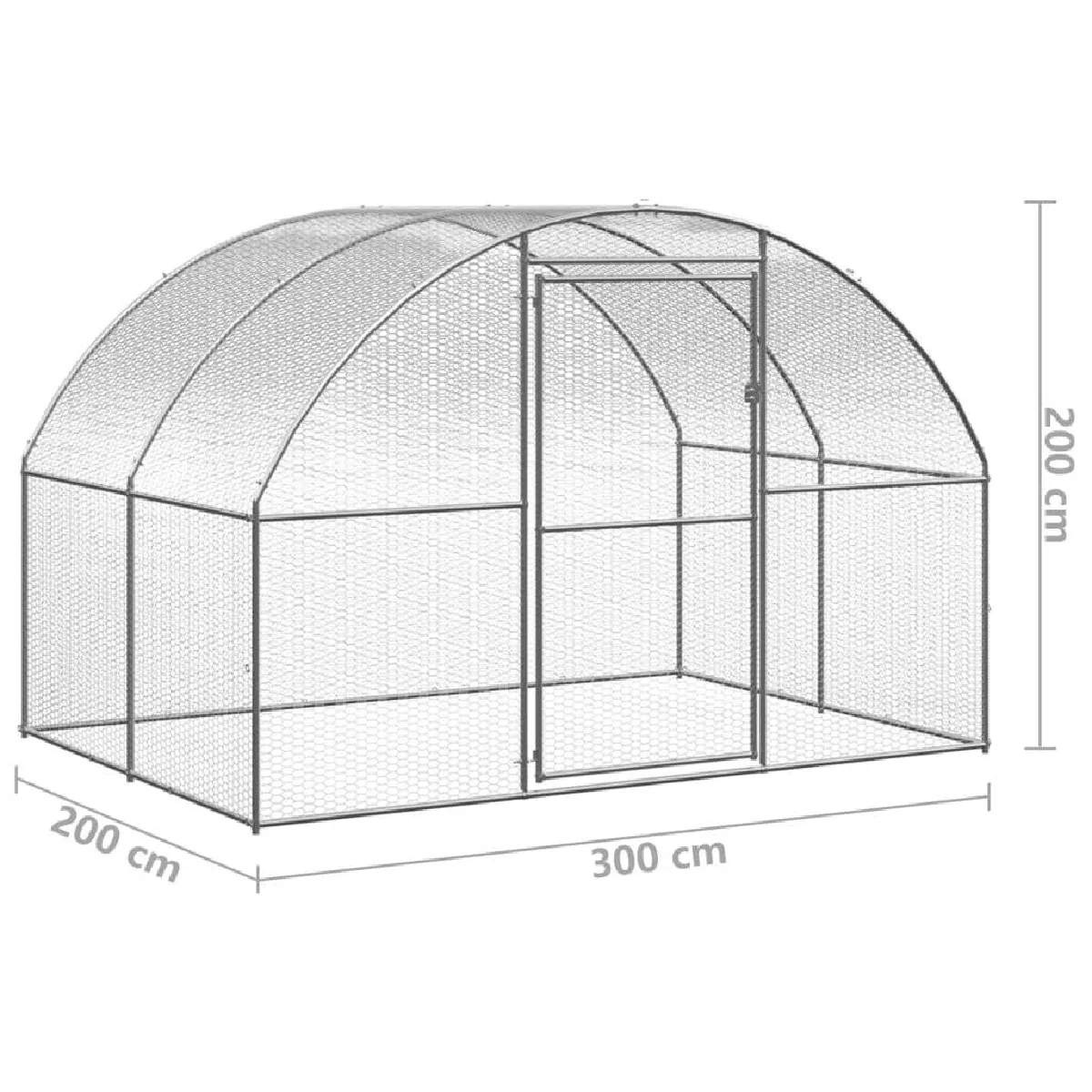 vidaXL Poulailler extérieur 3x2x2 m