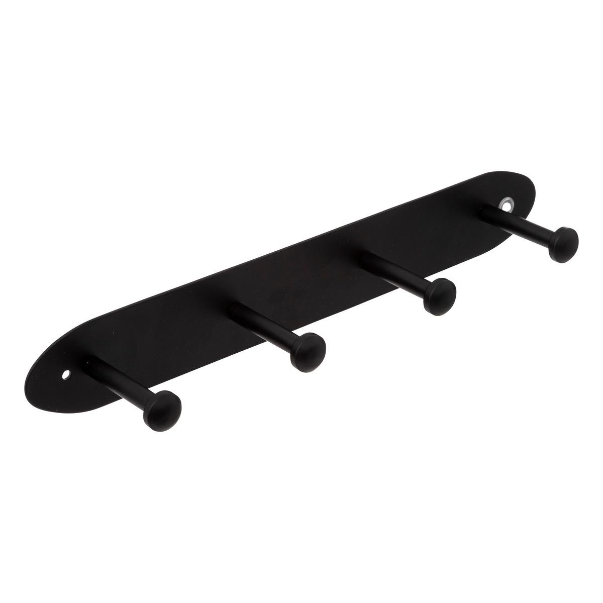 PATERE METAL 4 TETES NOIR
