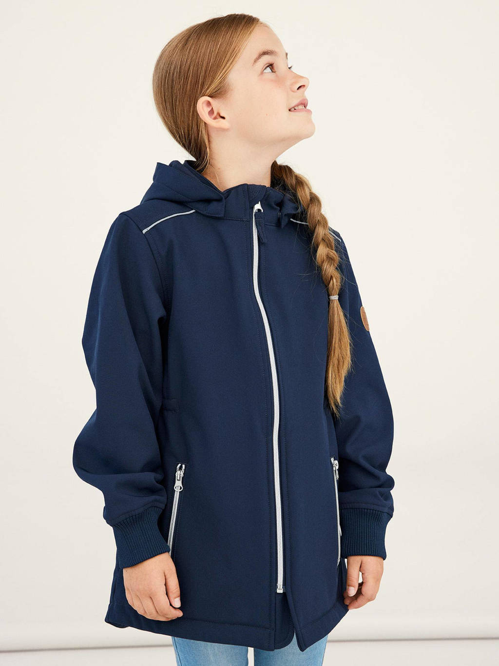 NAME IT softshell jas NKFALFA van polyester donkerblauw