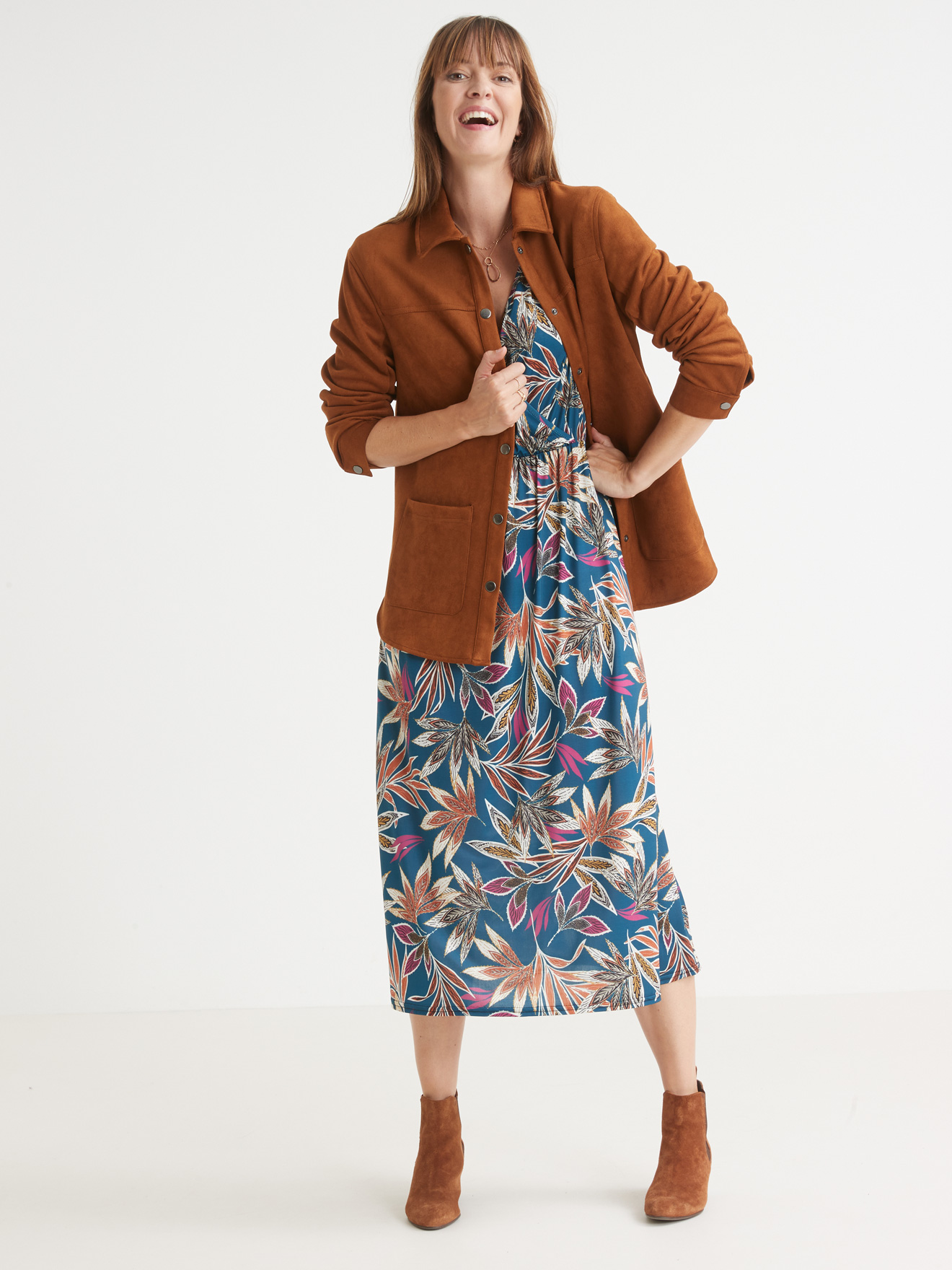 Robe longue en maille fluide