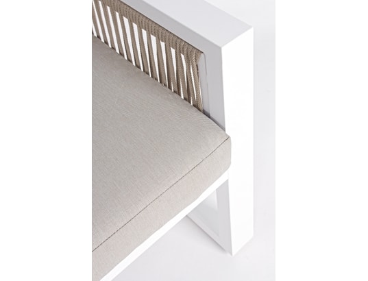 CONCEPT1 - Canapé extérieur Captiva blanc (canapé + 2 fauteuils + table basse)