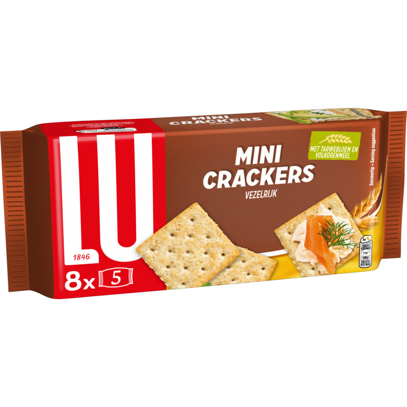 LU Mini crackers tarwebloem en volkorenmeel