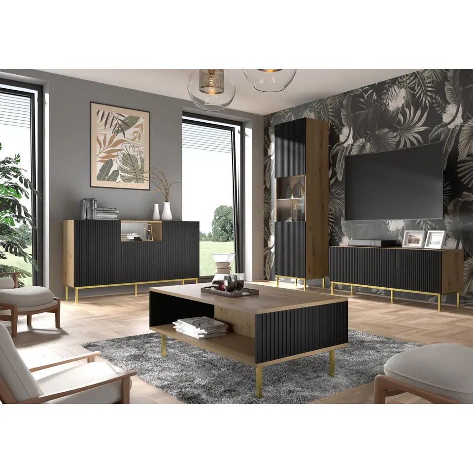 Ravenna B TV-meubel 150 3D gefreesd MDF folie mat