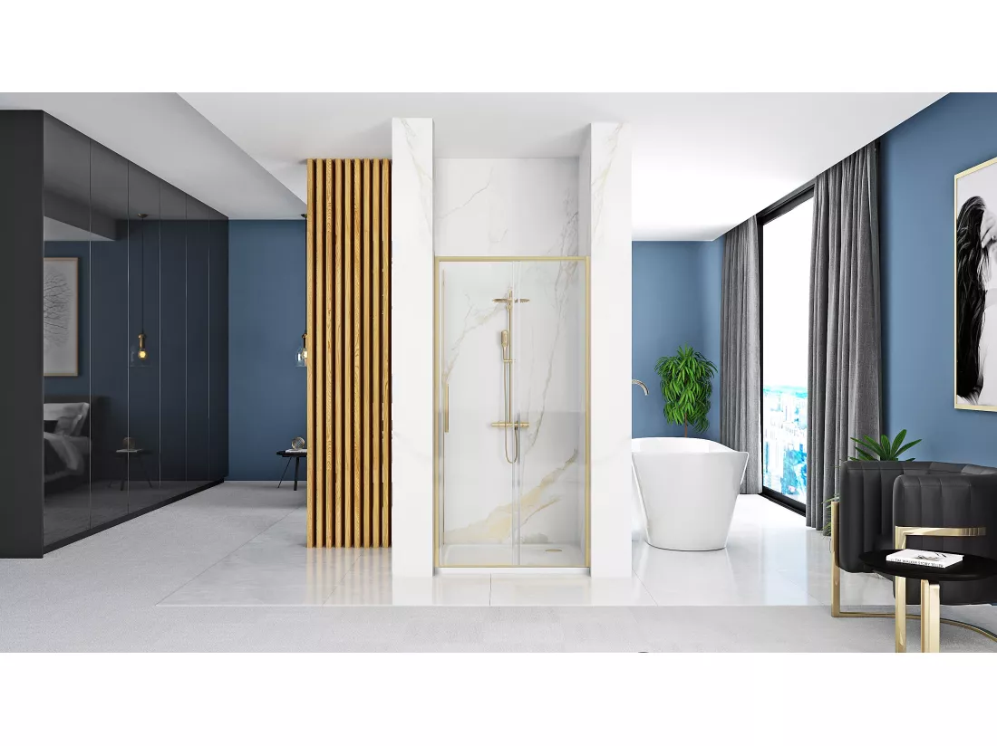 Porte De Douche Coulissante Rea Rapid Slide 100 Brush Gold