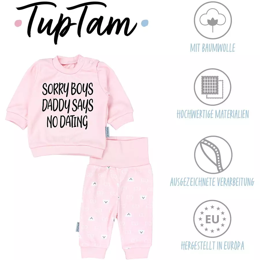 TupTam Baby Mädchen Langarmshirt Babyhose Outfit 2teilig beige