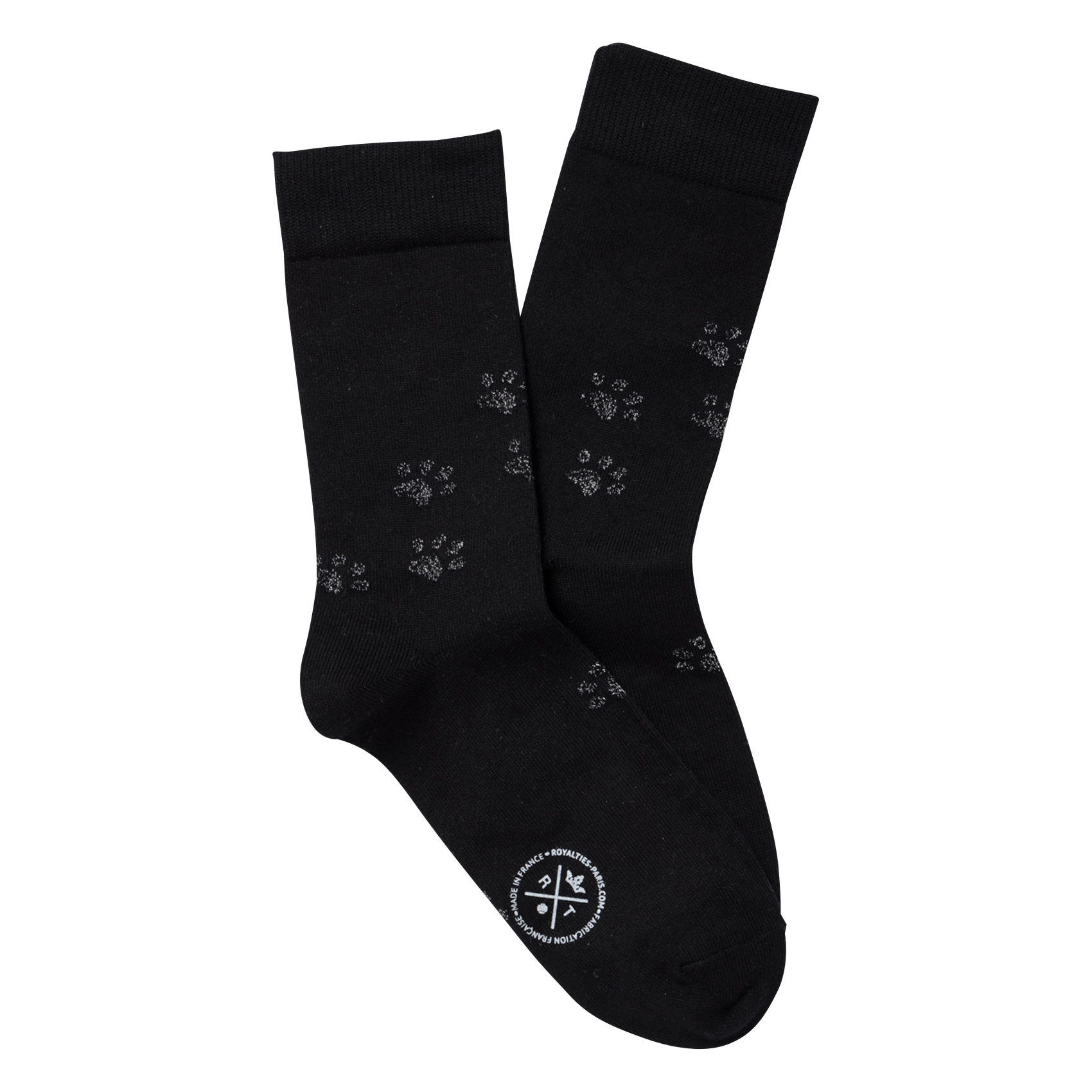 POMPON - Chaussettes imprimées en coton mélangé | Noir