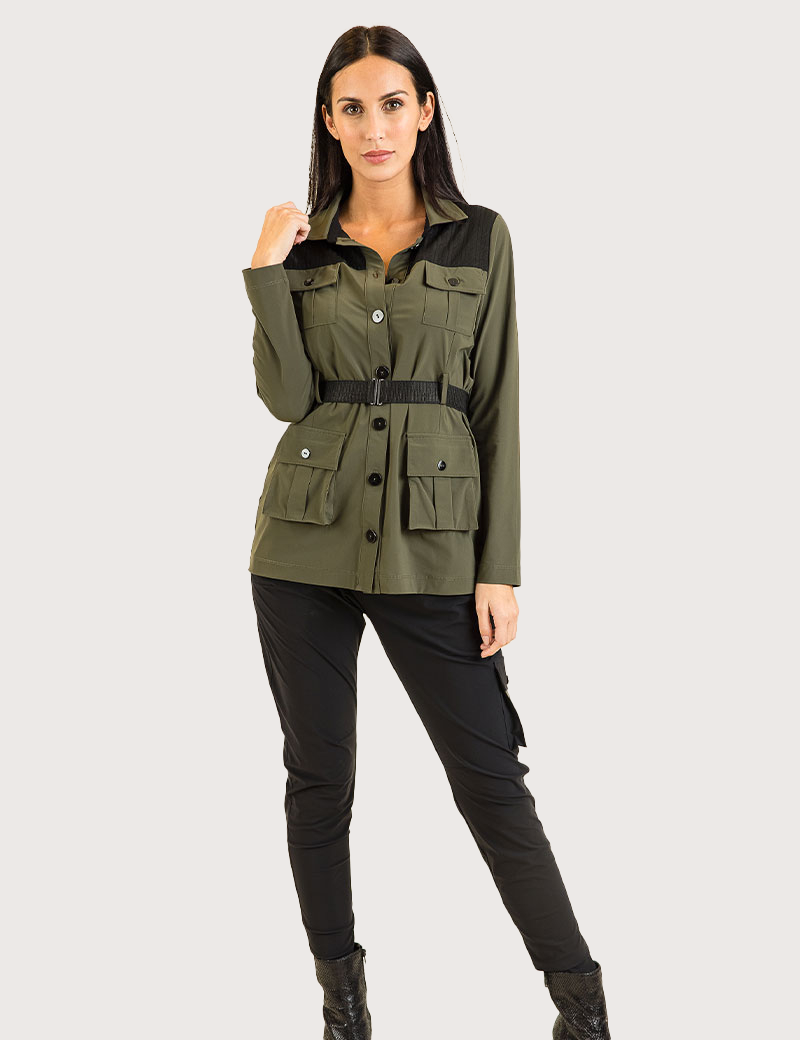 HBT GREEN PEAKS | LIV SAHARIENNE VESTE FEMME KAKI/NOIR