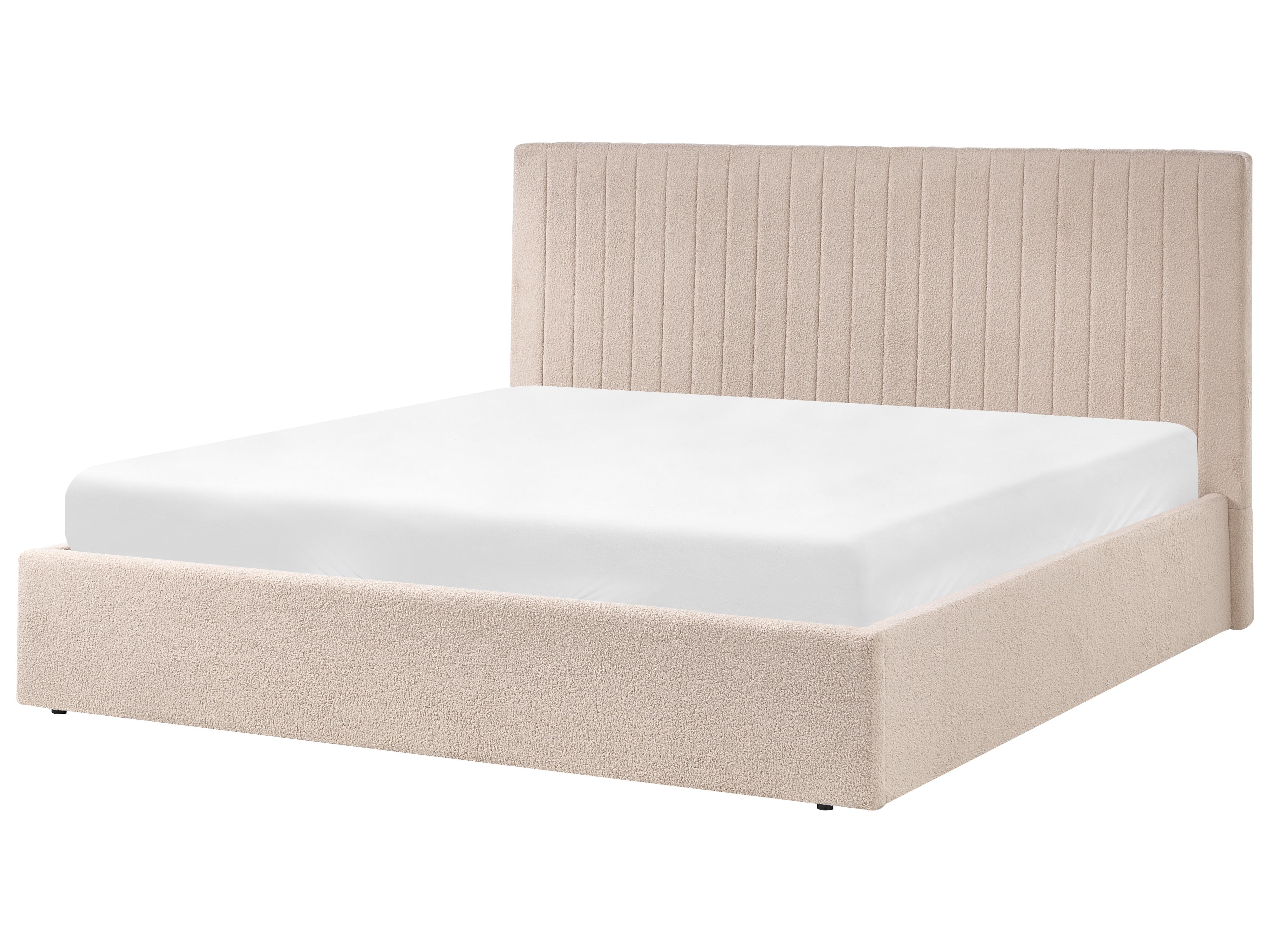 Bed met opbergruimte Bouclé VION 180 x 200 cm Beige