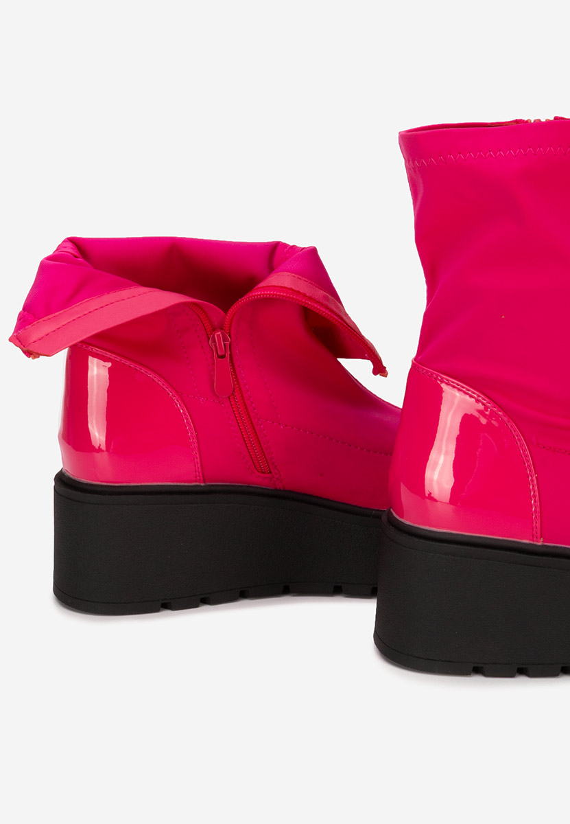 Bottines à plateforme fuchsia Hannah