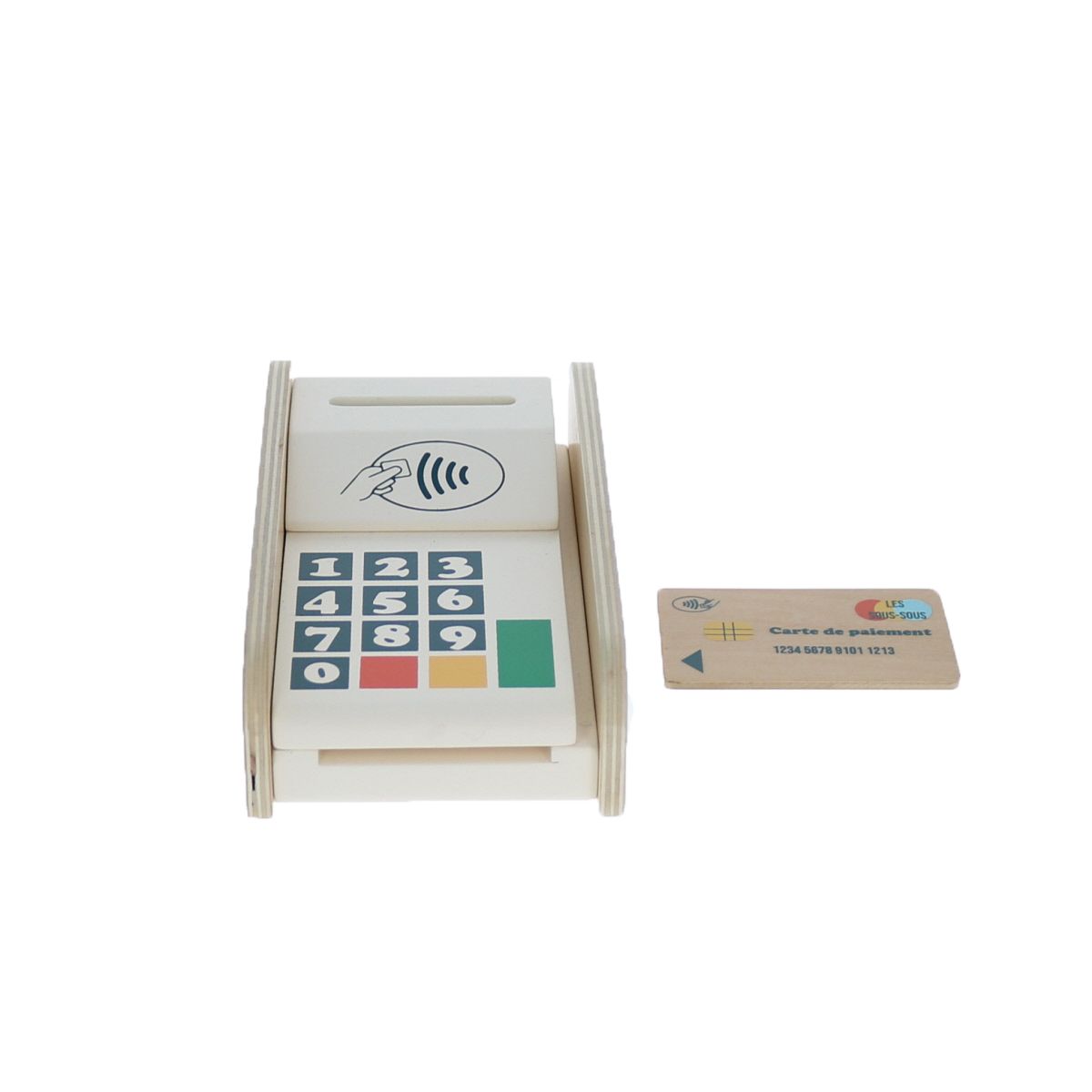 Appareil à carte bancaire en bois Mercredi et Patati