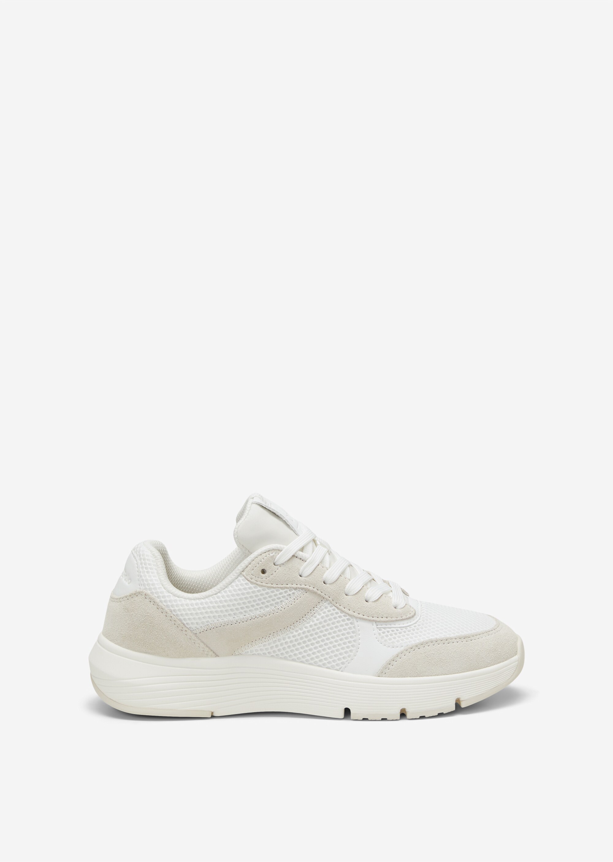 Sneaker aus Veloursleder-Mix mit Mesh