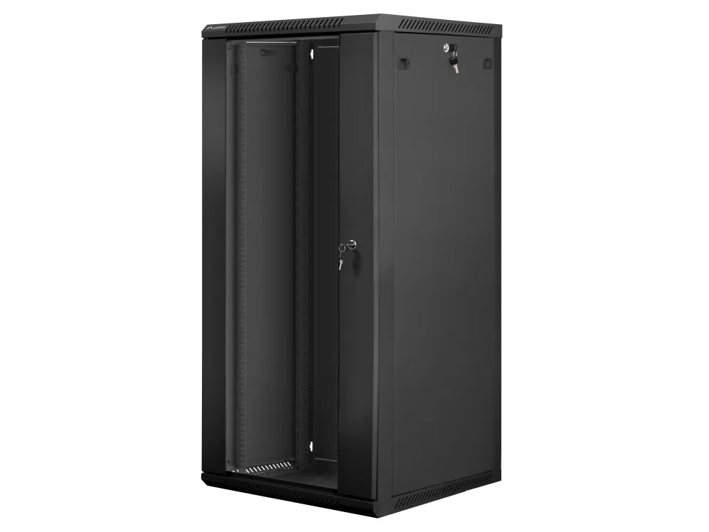 Lanberg - Rack kabinet - vægmonterbar - sort, RAL 9004 - 27U - 19