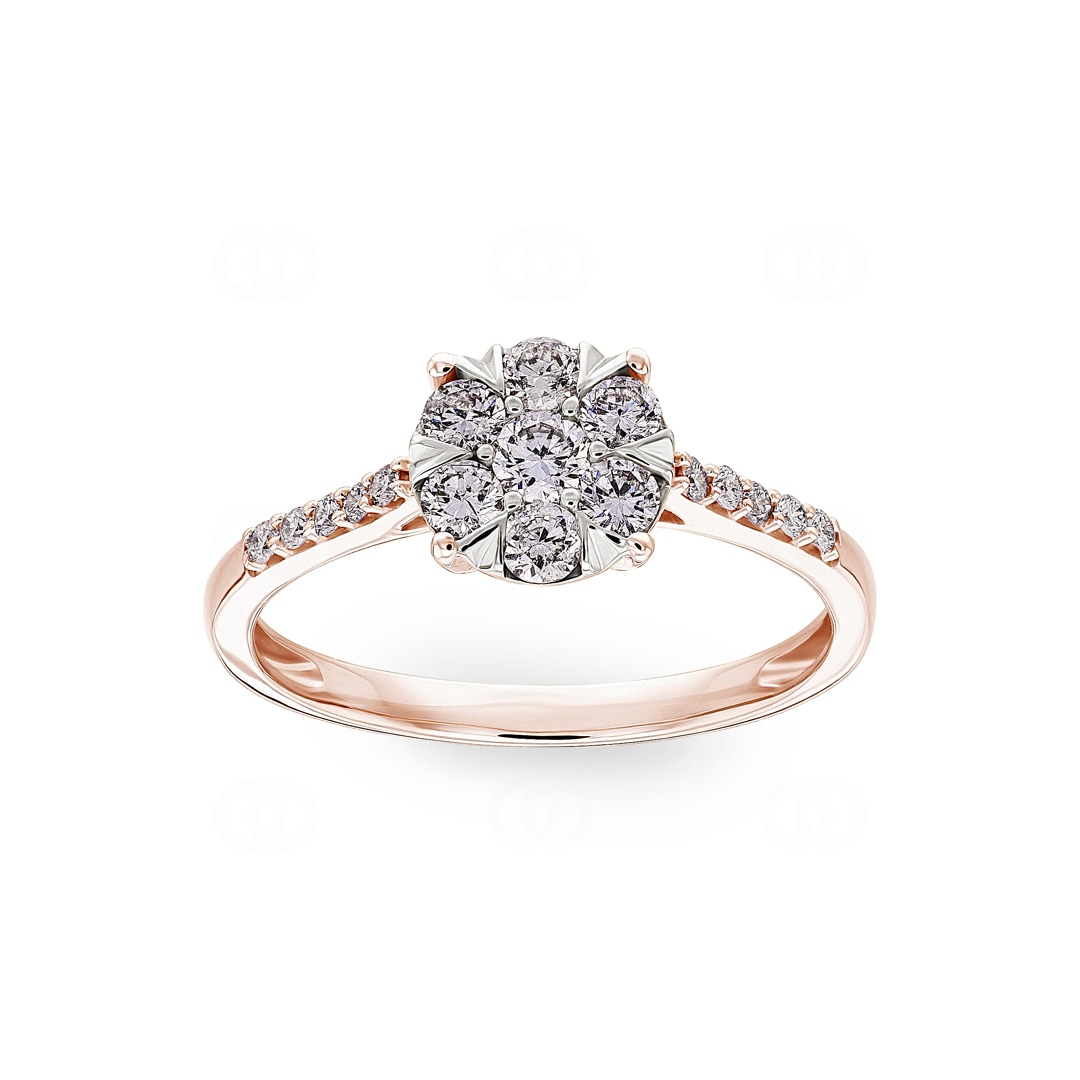 0.49 Karat Diamanten Verlobungsring 750/18 K Roségold