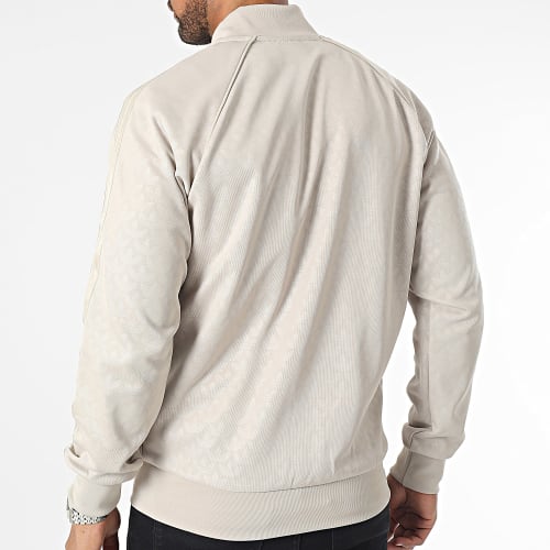 Veste Zippée A Bandes Mono IJ5688 Beige