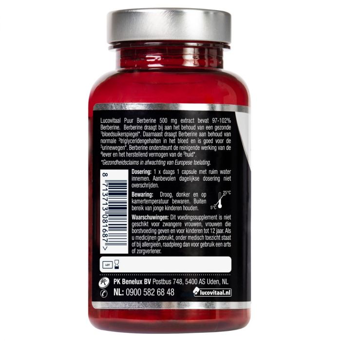 Lucovitaal Puur Berberine 500mg (60 capsules)