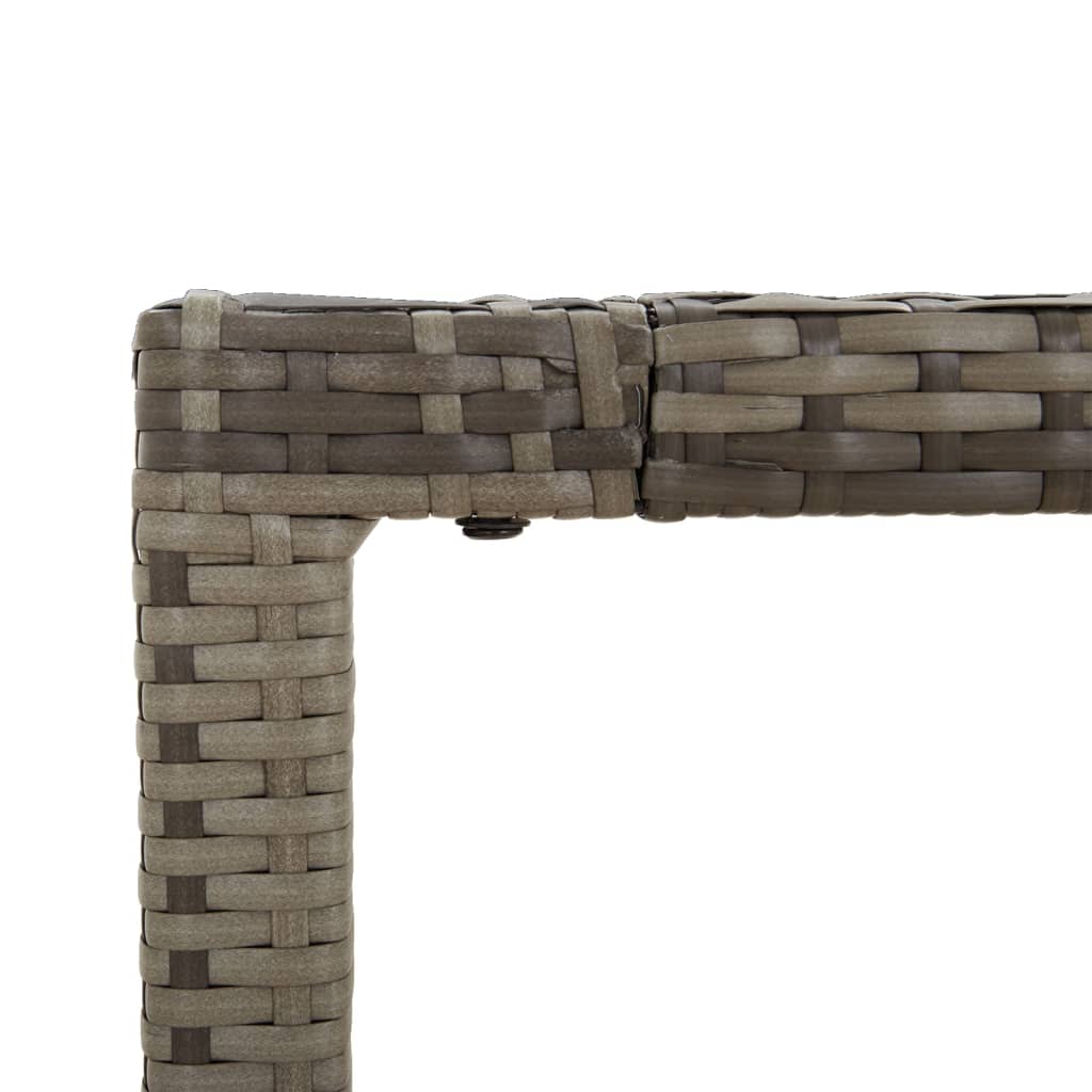 Mobilier à dîner de jardin et coussins 7 pièces gris rotin