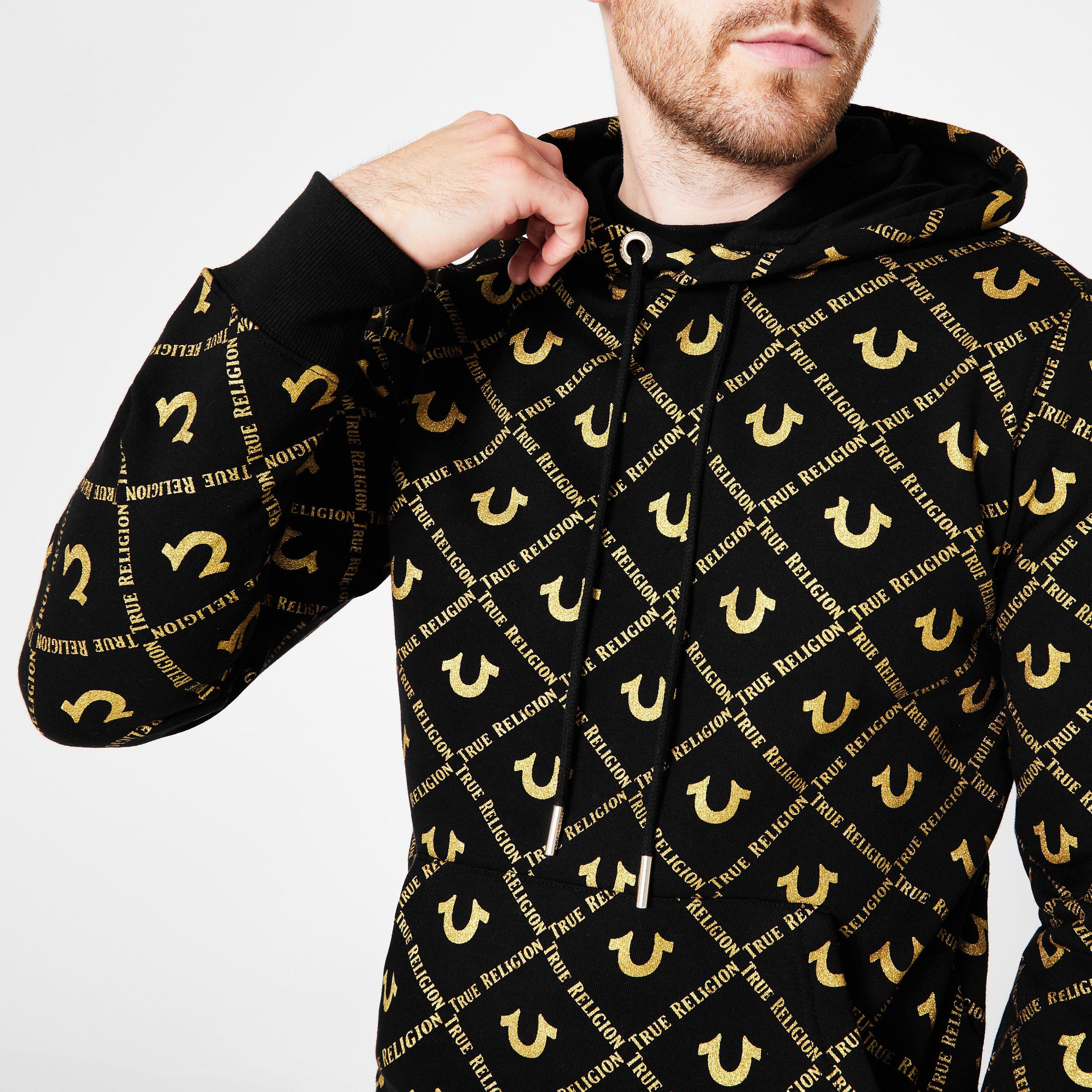 True Religion Allover Logo Hoodie