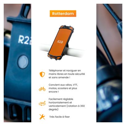 Support et Protection Smartphone Support Téléphone Vélo R2B Rotation à 360 Degrés