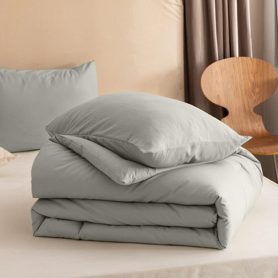 Dekbed zonder Overtrek 135x200 – Incl. Kussenslopen – Wasbaar – Kaki