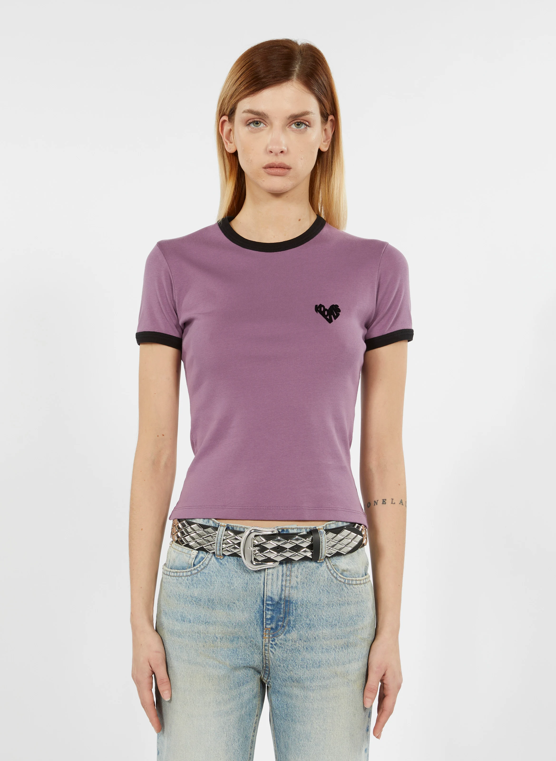 Tee-shirt manches courtes en coton | Violet