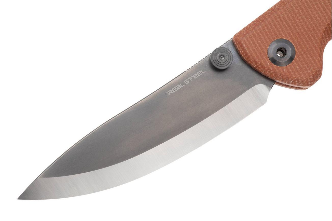 Real Steel Yak 7871NM, Satin/Black PVD 14C28N, Scandi Grind, Natural Micarta zakmes