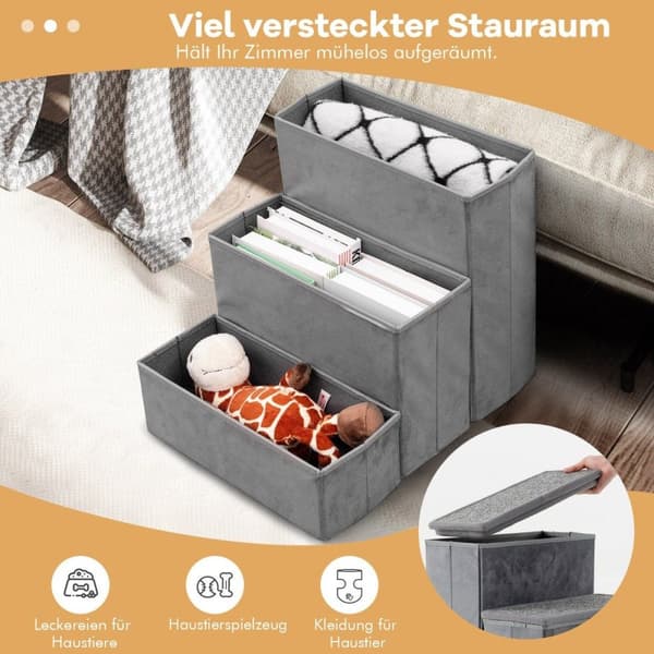 3-trinns hundetrapp Sklisikker sammenleggbar hunderampe bærbar hundeklatrestige