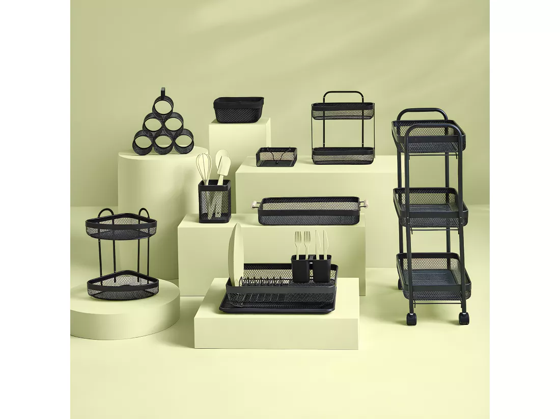 Rack à bouteilles, range bouteilles en métal coloris noir - Longueur 28 x Profondeur 18,5 x Hauteur 25 cm