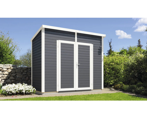 Bertilo Timmo 2 tuinhuis met vloer, 251 x 140 cm, antraciet