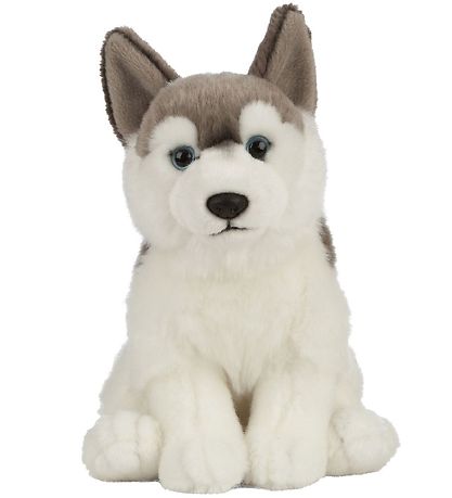 Living Nature Bamse - 24x10 cm - Husky Hund - Gr?/Hvid