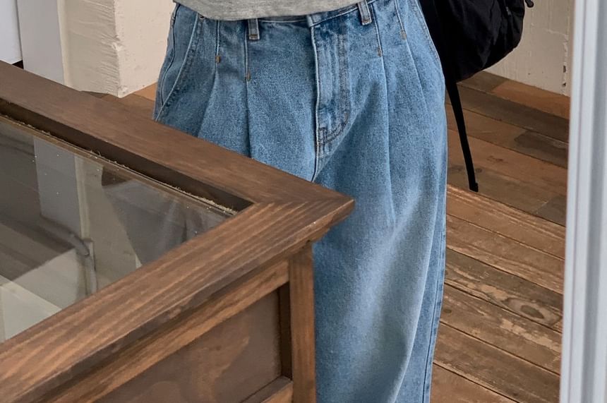 SeoulPop - Effen cropped T-shirt met korte mouwen