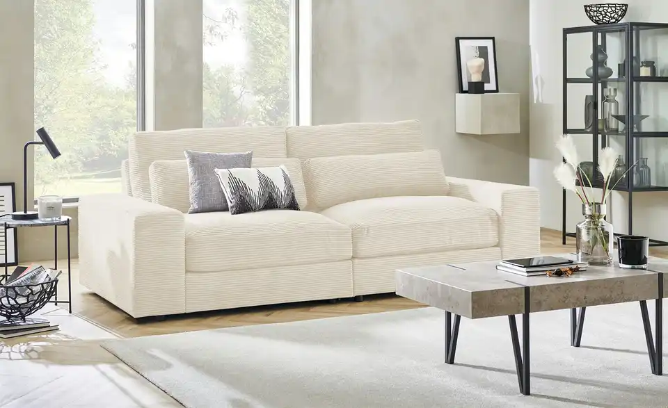 Element Branna Beige Cordstoff mit Armlehne rechts