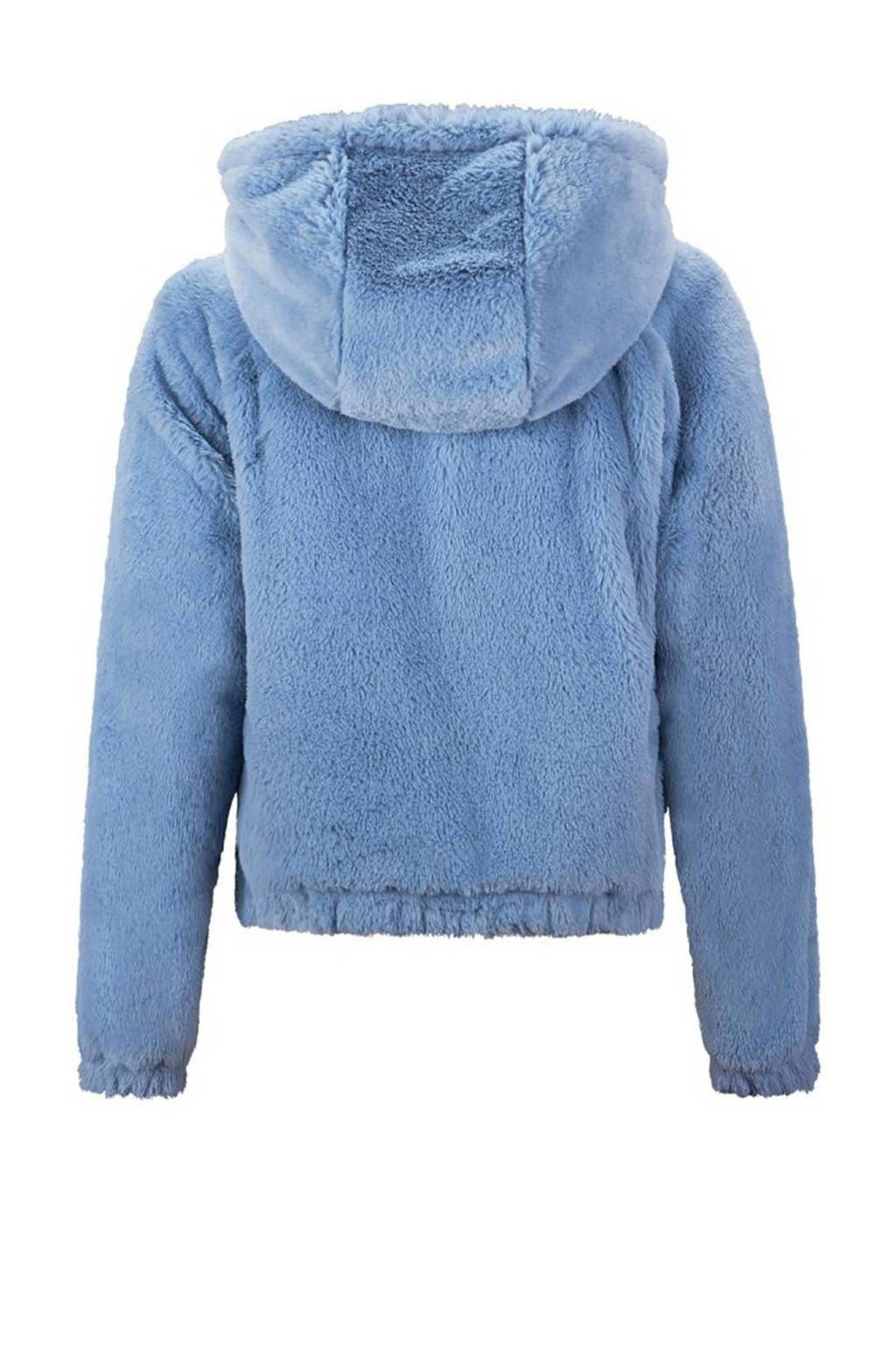 Retour Jeans reversible imitatiebont winterjas Mia donkerblauw/lichtblauw