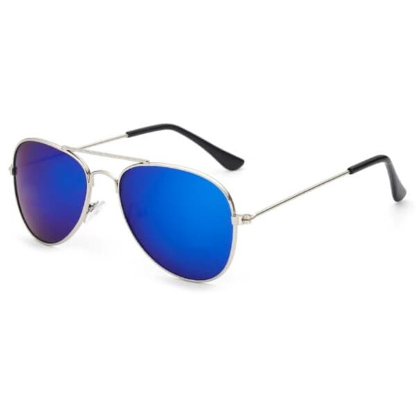 Pilot solbriller for barn - barns solbriller - Silver Blue Mirror Glass