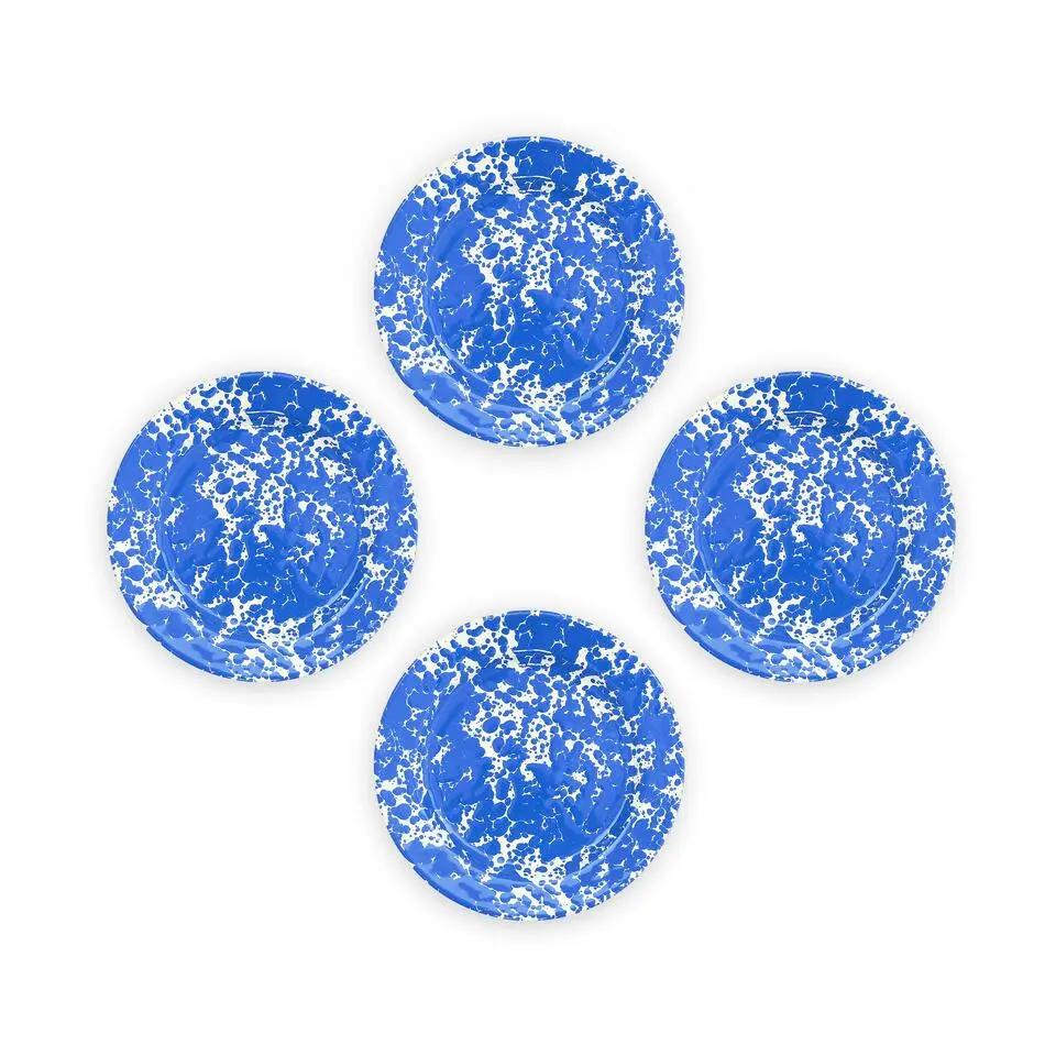 Crow Canyon Home Saladeborden Splatter - Set van 4 - Blauw