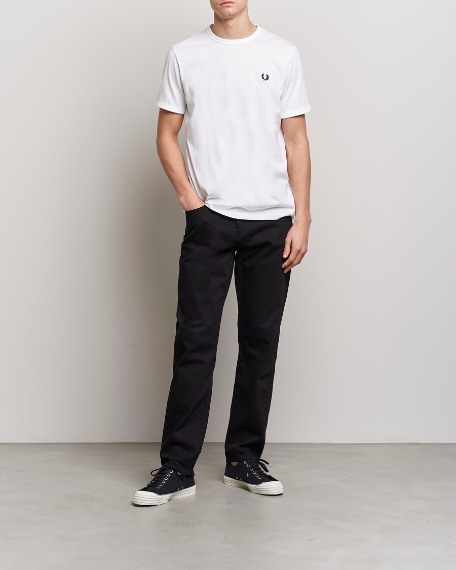 Fred Perry Ringer Crew Neck Tee White