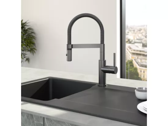 Robinet cuisine VILLEROY ET BOCH Steel expert compact anthracite