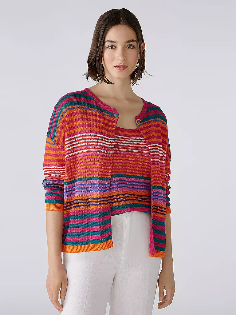 OUÍ Leinen Strickjacke bunt