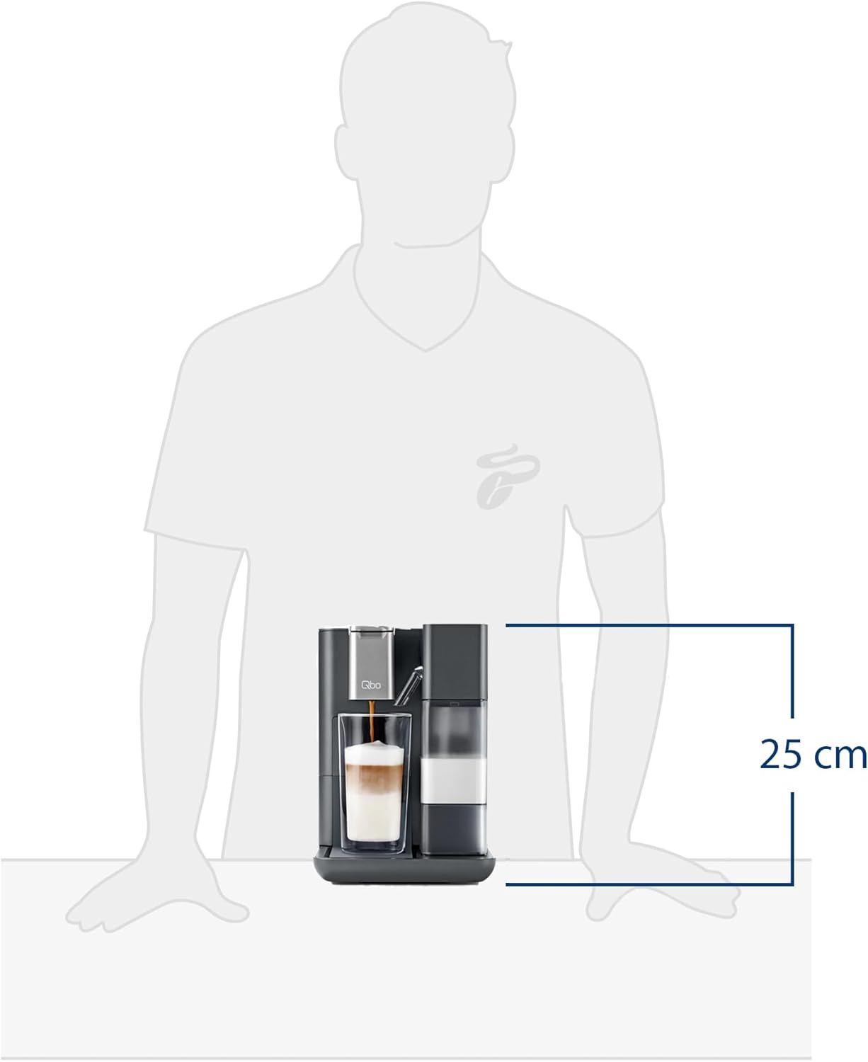 Tchibo Qbo MILK MASTER Premium Kapselmaschine inkl. 16 recyclebare Qbo Kapseln für Cappuccino, Espresso, Caffè Crema, Milchschaum auf Knopfdruck mit abnehmbarem Milchtank 300ml, Lipstick Red