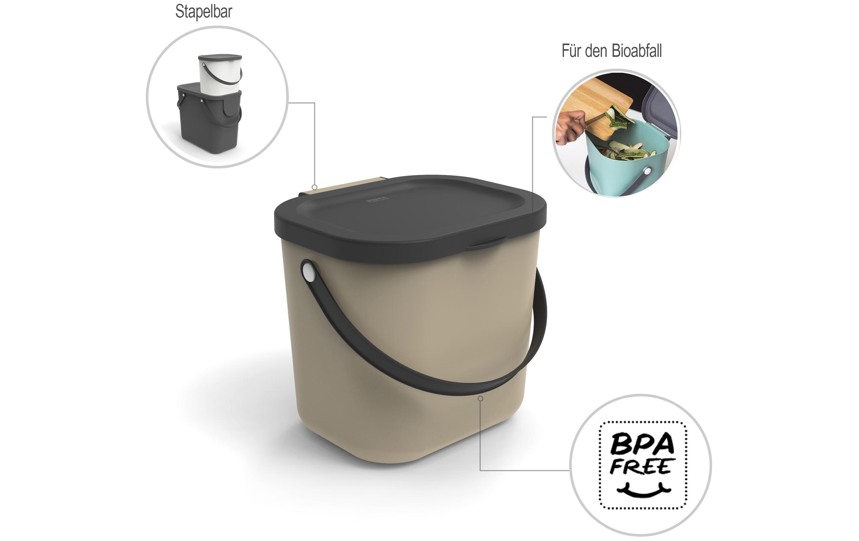 Recyclingbehälter Albula 6 l, CappuccinoRecyclingsystem in der Farbe Cappuccino